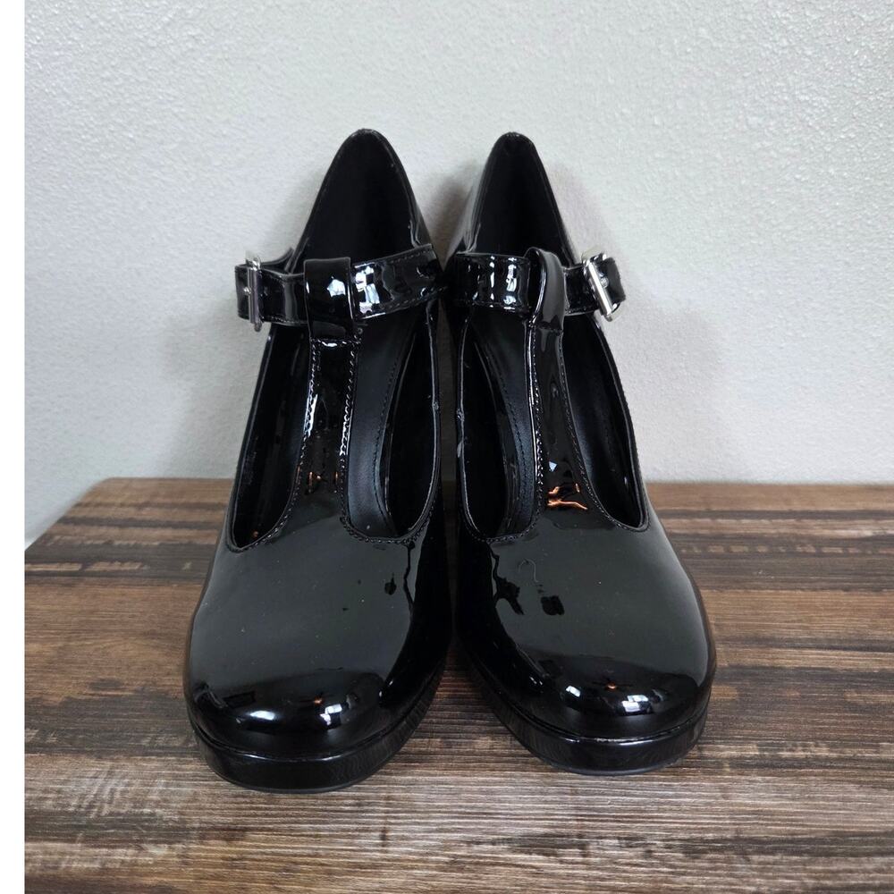 Madden Girl Patent Black Chunky Platform Mary Jane Heels Size 8.5 - Picture 3 of 9